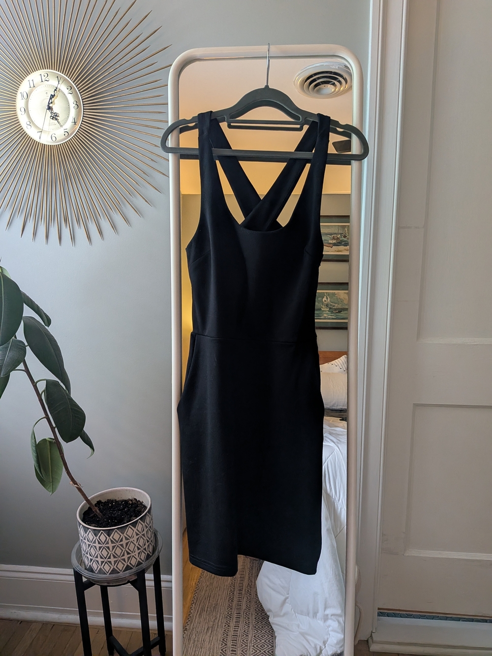Jack by BB Dakota: Penelope Ponte Black Crossback Mini Dress
